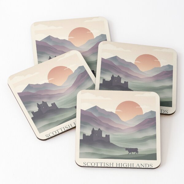 Item preview, Scotland Highlands Vintage Travel Poster - Minimalist Celtic Art Print designed and sold by DuckOddity.