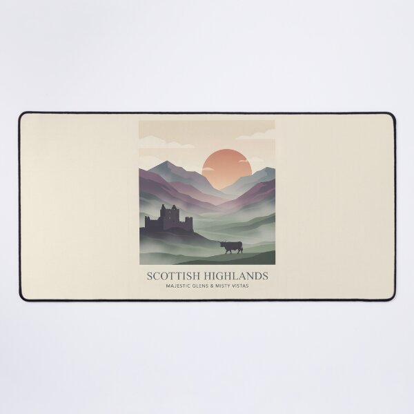 Item preview, Scotland Highlands Vintage Travel Poster - Minimalist Celtic Art Print designed and sold by DuckOddity.