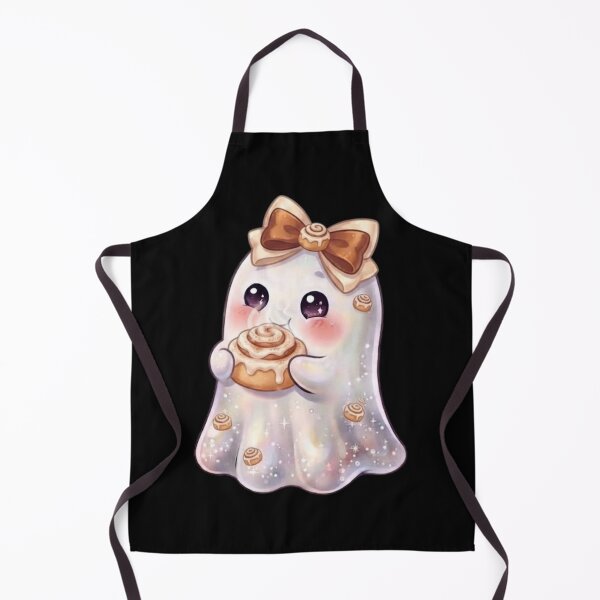 Item preview, Cute Kawaii Ghost Eating a Cinnamon Roll Design / Baking / Clothes / Tops / Decor / Halloween Decors / Foodie T-shirts mugs stickers phone case journal poster designed and sold by TeenLake.