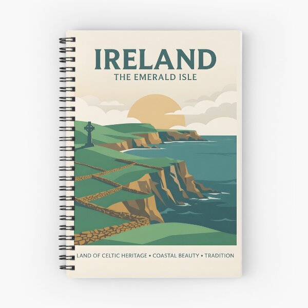 Item preview, Ireland Vintage Travel Poster - Minimalist Emerald Isle Heritage Art Print designed and sold by DuckOddity.