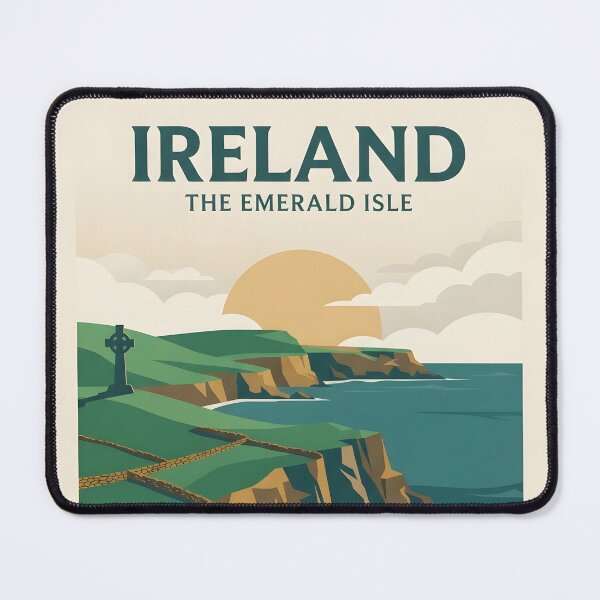 Item preview, Ireland Vintage Travel Poster - Minimalist Emerald Isle Heritage Art Print designed and sold by DuckOddity.