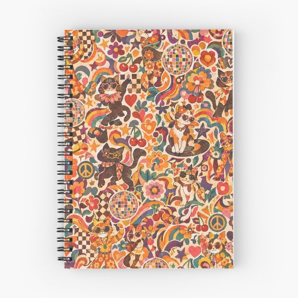 Item preview, Retro Disco Cats Pattern designed and sold by Iampoji.