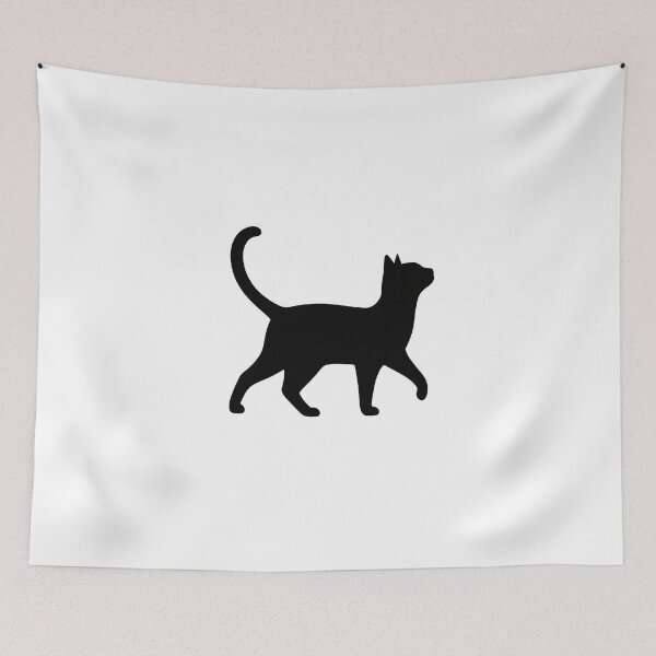 Item preview, Black Cat Silhouette Standing Elegant Feline Profile designed and sold by OlyvieArt.
