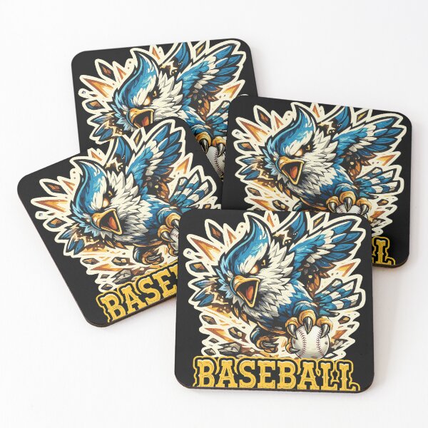 Item preview, Fierce Blue Bird Baseball Mascot Illustration designed and sold by DANAROADNAX.
