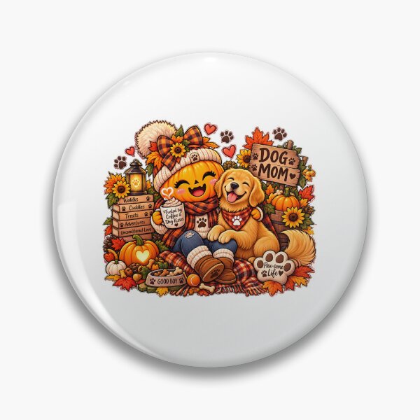 Item preview, Cute Pumpkin Dog Mom T-Shirt  Fueled by Coffee & Dog Kisses Fall Golden Retriever Lover Gift designed and sold by FestivityFinds.
