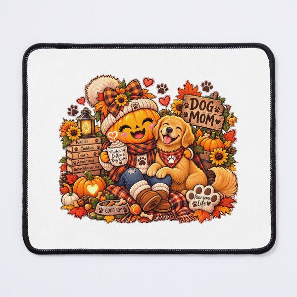 Item preview, Cute Pumpkin Dog Mom T-Shirt  Fueled by Coffee & Dog Kisses Fall Golden Retriever Lover Gift designed and sold by FestivityFinds.