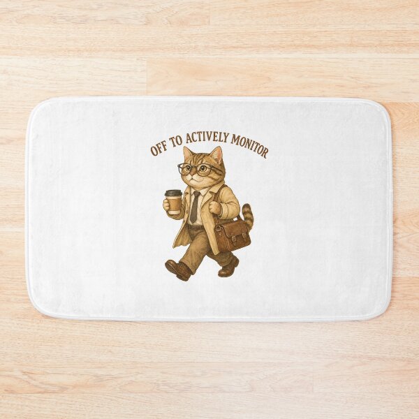 Item preview, Cat Riding Bicycle 'Off To Actively Monitor' Coffee designed and sold by OlyvieArt.