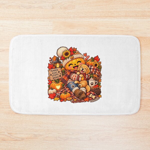 Item preview, Cute Pumpkin Girl Hugging Golden Puppy Sticker  Pumpkin Kisses Puppy Wishes Fall Cozy Dog Lover Halloween designed and sold by FestivityFinds.