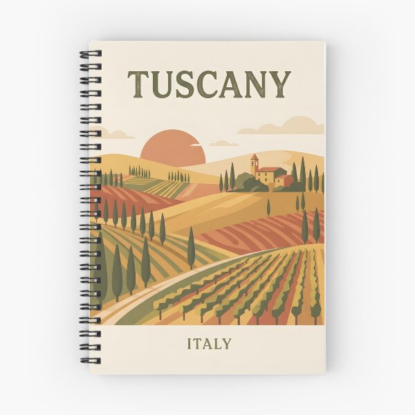 Item preview, Tuscany Italy Vintage Travel Poster - Minimalist Cypress Hill Art Print designed and sold by DuckOddity.