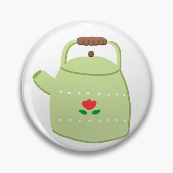 Item preview, Vintage Sage Green Tulip Tea Kettle designed and sold by raun.draw.