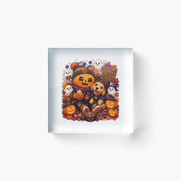 Item preview, Cute Golden Retriever Pumpkin Witch Halloween Sticker  Spooky Paws & Kisses Kawaii Fall Decor designed and sold by FestivityFinds.