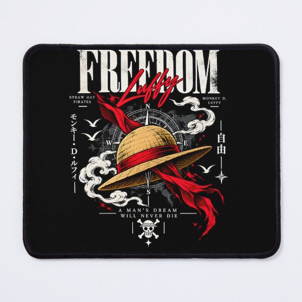 Item preview, Luffy Straw Hat Freedom One Piece Anime designed and sold by QubekShop.
