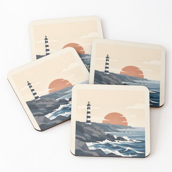 Item preview, Brittany France Vintage Travel Poster - Minimalist Coastal Lighthouse Art Print designed and sold by DuckOddity.