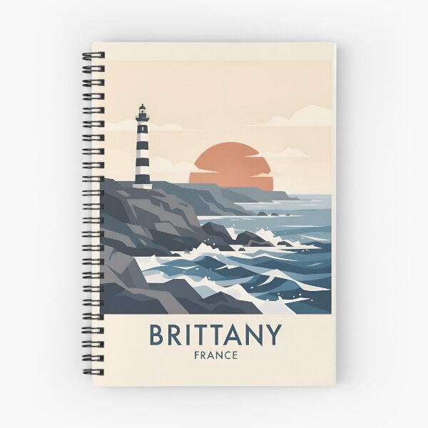 Item preview, Brittany France Vintage Travel Poster - Minimalist Coastal Lighthouse Art Print designed and sold by DuckOddity.