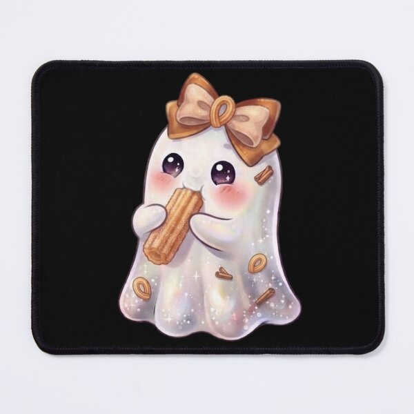 Item preview, Cute Kawaii Ghost Eating a Churro Design / Baking / Halloween / Aesthetic stickers for journaling  / Foodie / Tops / Funny / T-shirts mugs stickers phone case hardcover journal poster designed and sold by TeenLake.
