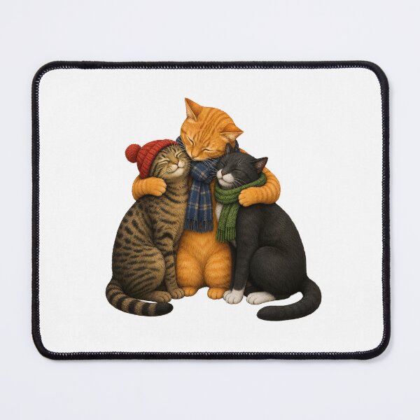 Item preview, Hugging Cats Joyful Feline Friends Art designed and sold by OlyvieArt.