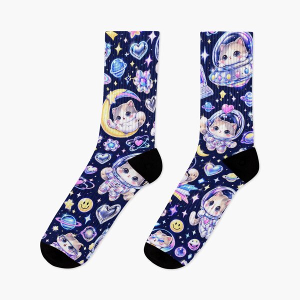 Item preview, Cute Space Cats Cosmic Pattern designed and sold by Iampoji.