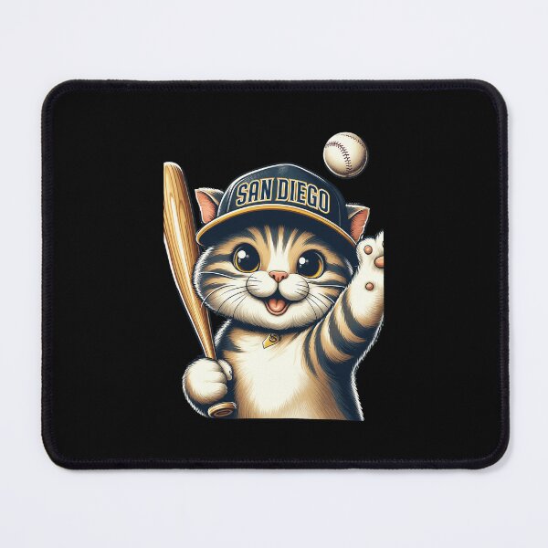 Item preview, Cute Baseball Kitten San Diego Fan Art designed and sold by Auguufour.