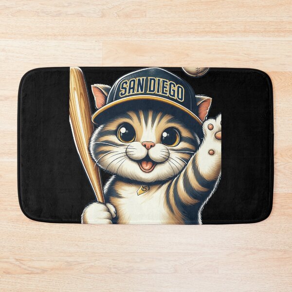 Item preview, Cute Baseball Kitten San Diego Fan Art designed and sold by Auguufour.