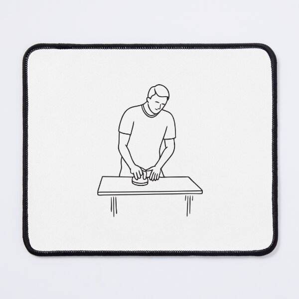 Item preview, Doodle illustration of fingers pressing veneer flat on a tabletop designed and sold by rasagamastore.