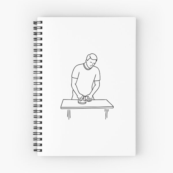 Item preview, Doodle illustration of fingers pressing veneer flat on a tabletop designed and sold by rasagamastore.