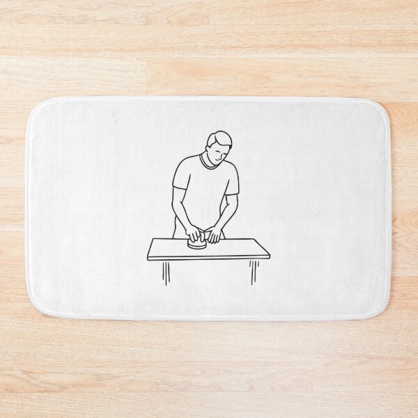 Item preview, Doodle illustration of fingers pressing veneer flat on a tabletop designed and sold by rasagamastore.