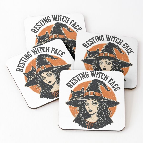 Item preview, Resting Witch Face Vintage Witch & Black Cat designed and sold by Hermits-Loft.