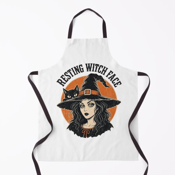 Item preview, Resting Witch Face Vintage Witch & Black Cat designed and sold by Hermits-Loft.