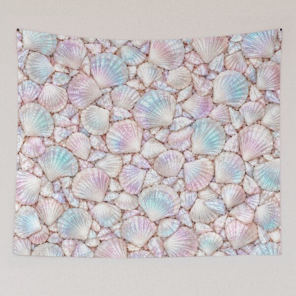 Item preview, Pearlescent Seashell Mosaic in Aqua and Lavender designed and sold by OLAIZA.