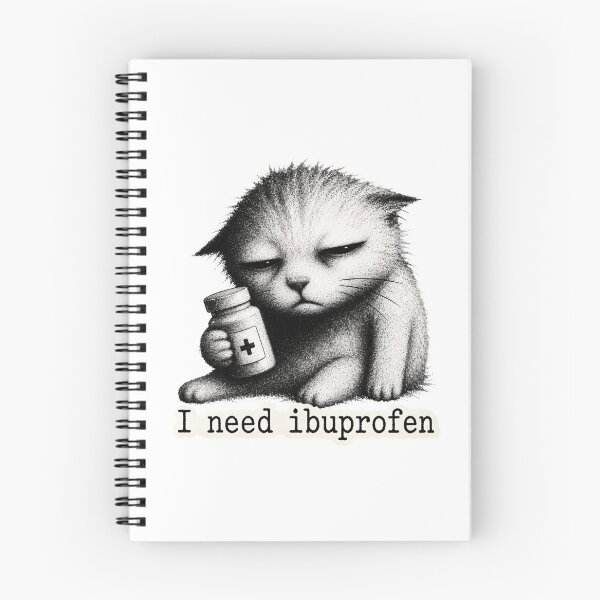 Item preview, Cat Needs Ibuprofen Grumpy Feline Pain Humor designed and sold by OlyvieArt.