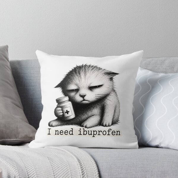 Item preview, Cat Needs Ibuprofen Grumpy Feline Pain Humor designed and sold by OlyvieArt.