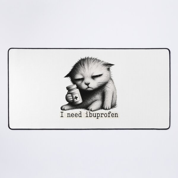 Item preview, Cat Needs Ibuprofen Grumpy Feline Pain Humor designed and sold by OlyvieArt.