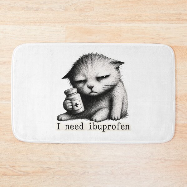 Item preview, Cat Needs Ibuprofen Grumpy Feline Pain Humor designed and sold by OlyvieArt.