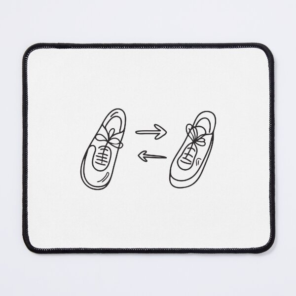 Item preview, doodle illustration a left shoe and a right shoe pointing at each other designed and sold by rasagamastore.