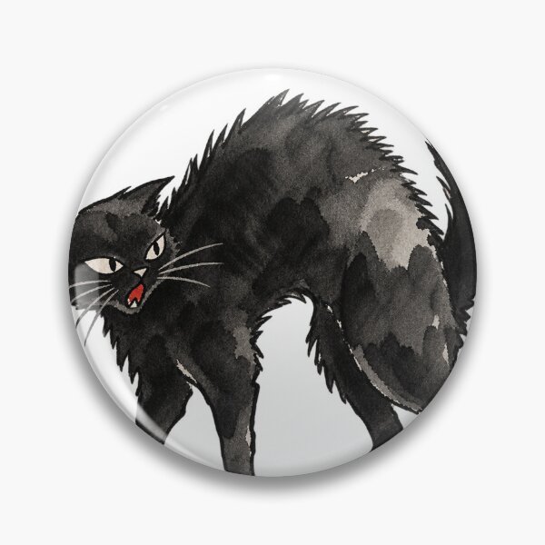 Item preview, Spooky Arched Black Cat Halloween Ink Illustration designed and sold by Jessie's Palette.