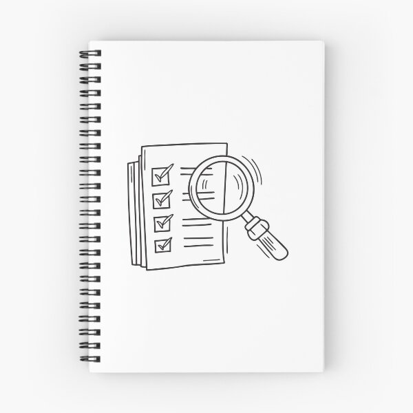 Item preview, doodle illustration a magnifying glass hovering over a checklist designed and sold by rasagamastore.