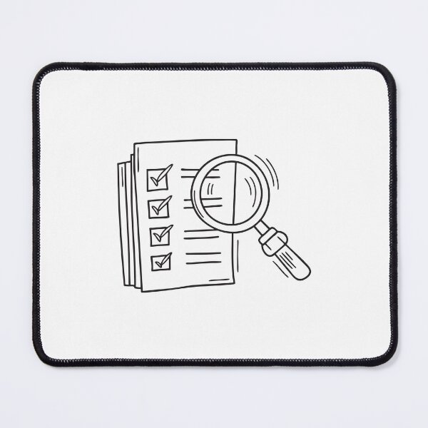 Item preview, doodle illustration a magnifying glass hovering over a checklist designed and sold by rasagamastore.