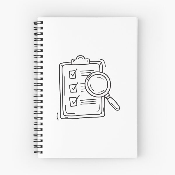 Item preview, doodle illustration a checklist under a floating magnifying glass designed and sold by rasagamastore.