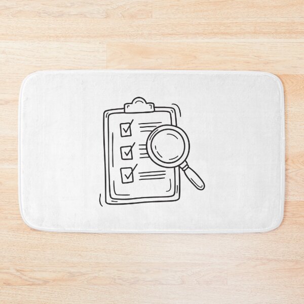 Item preview, doodle illustration a checklist under a floating magnifying glass designed and sold by rasagamastore.