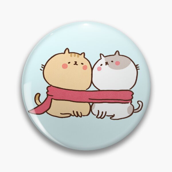 Item preview, Two Friendly Cats Sharing A Cozy Scarf designed and sold by Chunu Doodles.