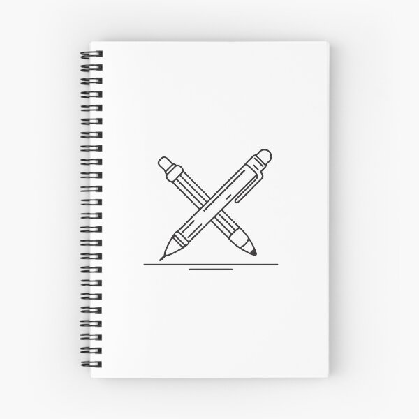 Item preview, doodle illustration a pencil crossing a pen on a table designed and sold by rasagamastore.