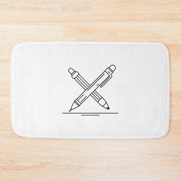 Item preview, doodle illustration a pencil crossing a pen on a table designed and sold by rasagamastore.