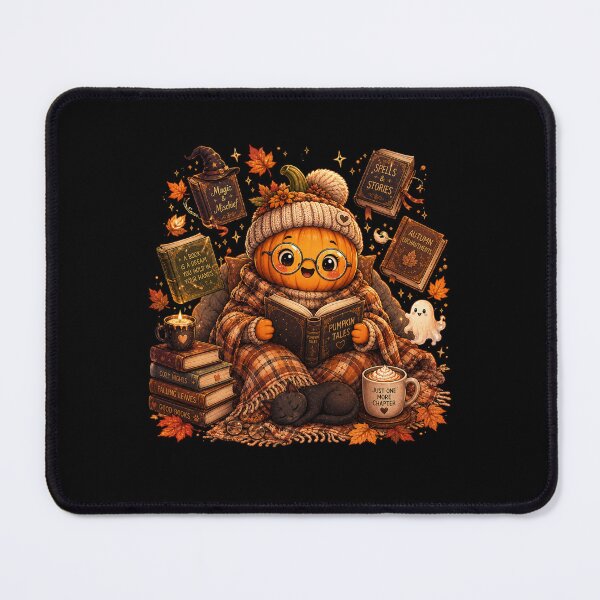 Item preview, Cozy Pumpkin Bookworm & Black Cat Halloween Sweatshirt designed and sold by FestivityFinds.