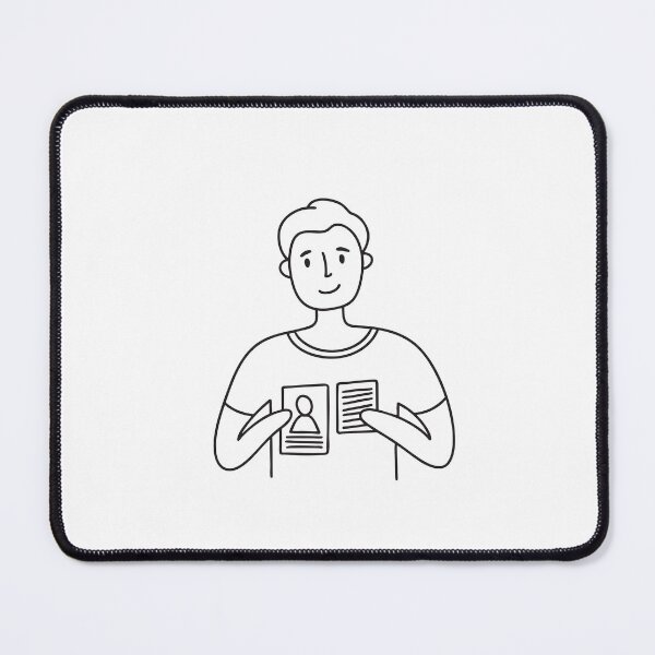 Item preview, Doodle illustration of a person checking an ID card against a photo designed and sold by rasagamastore.