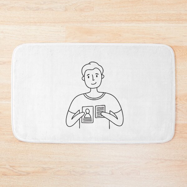 Item preview, Doodle illustration of a person checking an ID card against a photo designed and sold by rasagamastore.