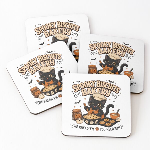 Item preview, Cute Black Cat Baking Halloween Ghost Biscuits designed and sold by OlyvieArt.