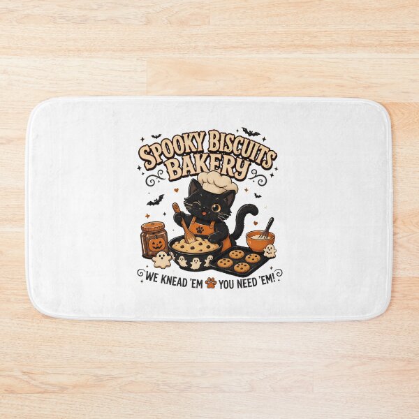 Item preview, Cute Black Cat Baking Halloween Ghost Biscuits designed and sold by OlyvieArt.