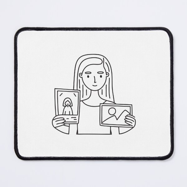 Item preview, Doodle illustration of a person holding an ID card while looking at a photo designed and sold by rasagamastore.