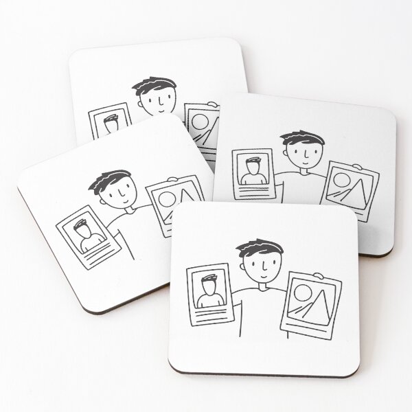 Item preview, Doodle illustration of someone examining a photo next to an ID card designed and sold by rasagamastore.