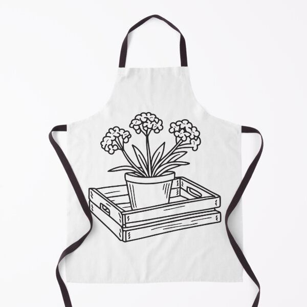 Item preview, Doodle illustration of a potted verbena placed on a wooden crate designed and sold by rasagamastore.